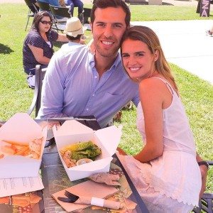 couple dining at winery